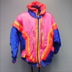 VINTAGE 80s Gallery Goose Down Ski Jacket Colorful